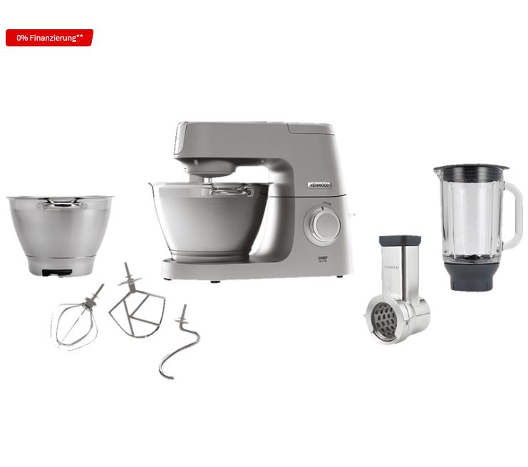 Bild zu Kenwood Chef Elite KVC5391S Küchenmaschine (1200W + Zweitschüssel (4.6l) + Glas-Mixaufsatz (1.6l) + Trommelraffel) ab 389€ (VG: 444€)