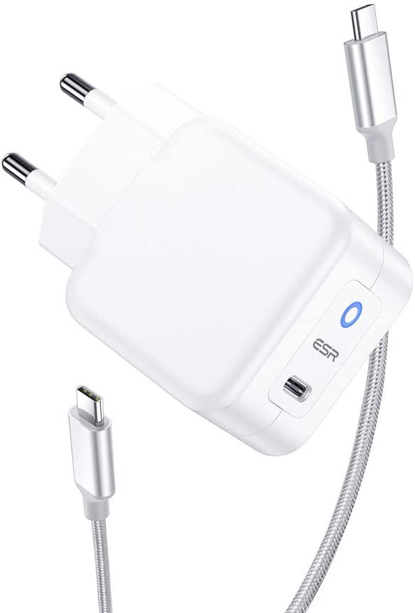 Bild zu ESR 20 Watt USB-C Schnellladegerät mit 1,2 Meter Ladekabel für 9,49€