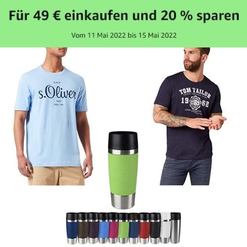 Bild zu Amazon: für mindestens 49€ kaufen und 20% Rabatt erhalten