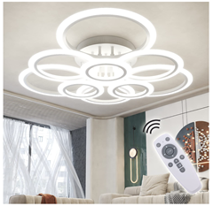 Bild zu RUYI Modern LED 9-Ring Deckenleuchte, dimmbar mit Fernbedienung, Weiß, [Energieklasse A++] für 87,49 €