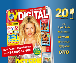 Bild zu Jahresabo “tv digital” für 56,16€ (anstatt 70,20€) + bis zu 55€ Prämie