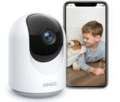 Bild zu WLAN Überwachungskamera Innen GNCC, 360 ° schwenkbares Babyphone mit Kamera, 1080P mit Bewegungsverfolgung und Nachtsicht, Zwei-Wege-Audio, Kompatibel mit Alexa für 15,99 €