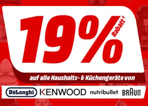 Bild zu MediaMarkt: 19% Mehrwertsteuer geschenkt auf ausgewählte Artikel der Marken De’Longhi Kenwood, Braun, Nutribullet