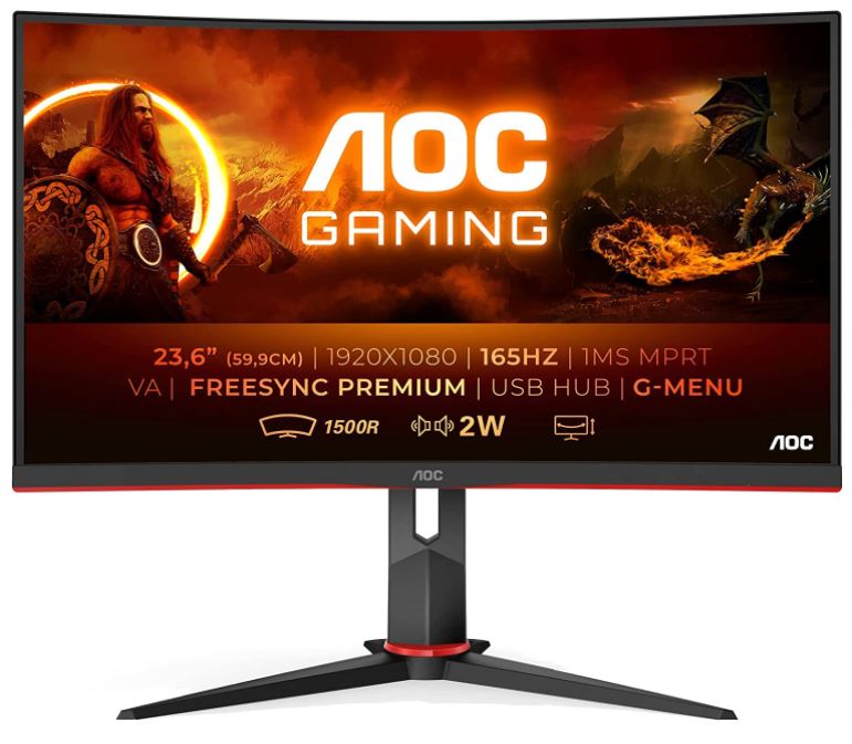 Bild zu AOC Gaming C24G2U (23,6″ FHD Curved Monitor, 165 Hz, 1ms, FreeSync Premium) für 149€ (VG: 177,17€)