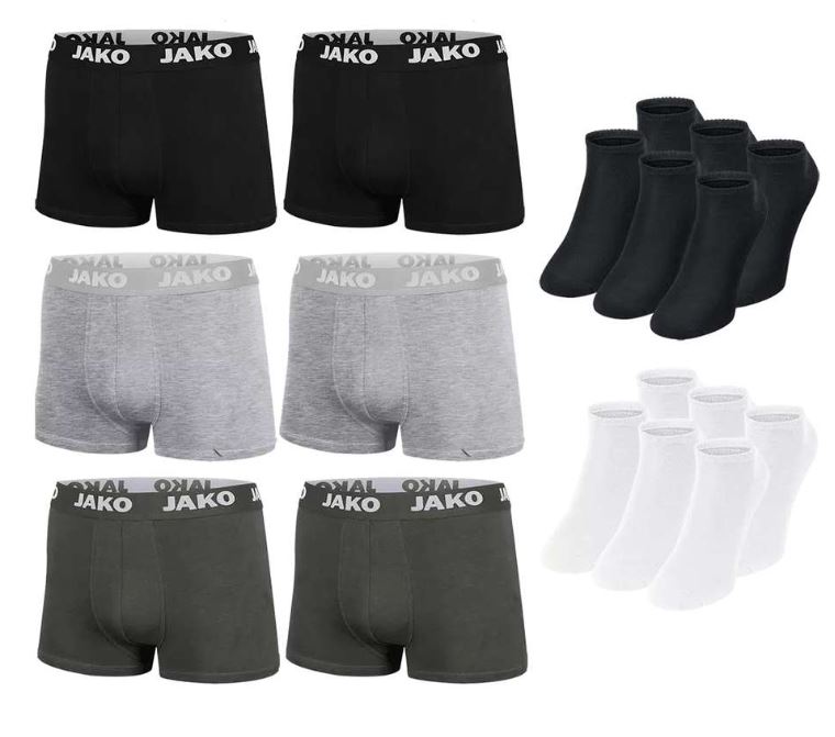 Bild zu Geomix: Jako Unterwäsche Set (12 Boxershorts + 12 Paar Sneaker-Socken) für nur 49,99€ (VG: 75,24€)