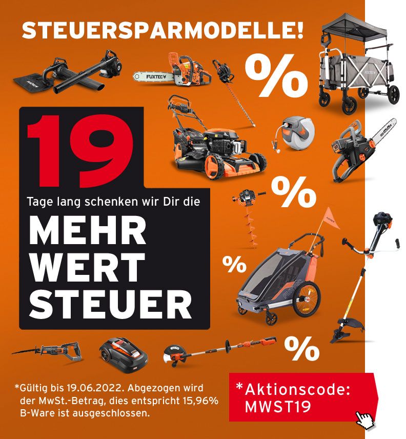 Bild zu Fuxtec: 19 Tage lang 19% MwSt. geschenkt (15,96% Rabatt auf alles außer B-Ware)