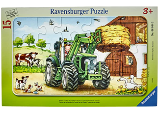 Bild zu [Prime] Ravensburger Kinderpuzzle – 06044 Traktor auf dem Bauernhof – Rahmenpuzzle für Kinder ab 3 Jahren, mit 15 Teilen für 3,09€