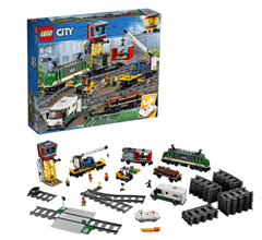 Bild zu LEGO 60198 City Güterzug, Set mit batteriebetriebenem Motor, Bluetooth-Fernbedienung, 3 Wagen, Gleise und Zubehör für 113,44€