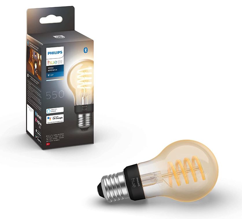 Bild zu Philips Hue White Ambiance E27 Filament Leuchte 550lm für 22,80€ (VG: 28,85€)