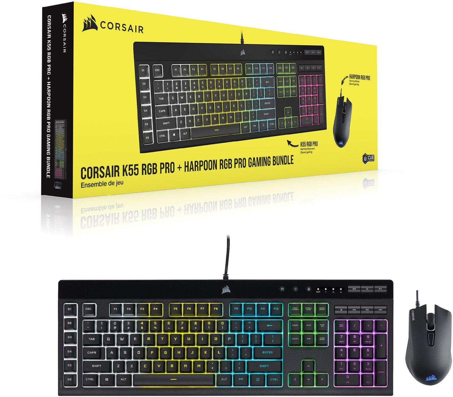 Bild zu Gaming-Tastatur K55 RGB Ppro und Gaming-Maus Harpoon RGB Pro für 52,94€ (Vergleich: 84,99€)