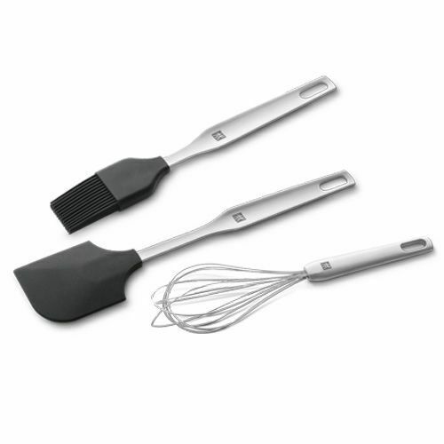 Bild zu Zwilling Küchenhelfer Set (3-tlg., 1x Schneebesen, 1x Schaber, 1x Pinsel, Edelstahl, Spülmaschinenfest) für 19,99€ (VG: 29,99€)