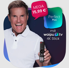 Bild zu waipu.tv 4K Streaming-Stick für 4,99€ mit Waipu Perfect Plus Abo (12 Monate) für 15,99€/Monat