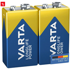 Bild zu VARTA »LONGLIFE Power Alkaline, 9 V E-Block 6LP3146« Batterie, (9 V, 2 St), ideal für Feuermelder für 2,62€ (VG: 5,09€)