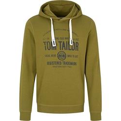 Bild zu TOM TAILOR Herren Hoodie mit Logo-Print, Oliv Grün (Gr.: XS – XXL) für je 10,99€ (VG: 24,94€)