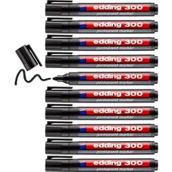 Bild zu 10er Pack Edding 300 Permanentmarker (schwarz, Rundspitze 1,5-3 mm – wasserfest, schnell-trocknend – wischfest) für 5,88€ (VG: 9,88€)