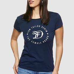 Bild zu TOM TAILOR Denim Damen Basic Logo T-Shirt, Blau (Gr.: XS -XL) für je 5,24€ (VG: 9,99€)