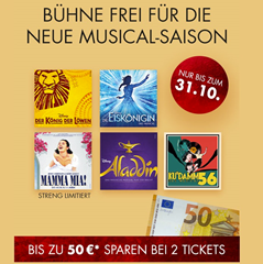 Bild zu [endet heute] Stage Musicals: beim Kauf von 2 Tickets bis zu 50€ Rabatt