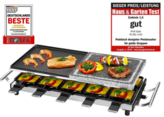 Bild zu ProfiCook PC-RG 1144 Raclette/Tischgrill mit Naturgrillstein und Wendegussplatte, 10 Pfännchen, 10 Holzspatel, 1700 W für 47,99€ (VG: 59,56€)