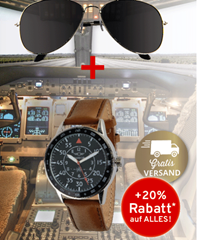 Bild zu Vorteilshop: 20% Rabatt + Pilotenbrille gratis + Uhr gratis