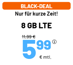 Bild zu o2 Tarif mit einer 8GB LTE Datenflat, SMS und Sprachflat für 5,99€/Monat – monatlich kündbar