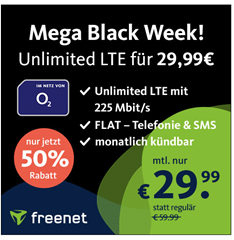 Bild zu o2 Unlimited LTE Datenflat mit SMS und Sprachflat für 29,99€/Monat – monatlich kündbar