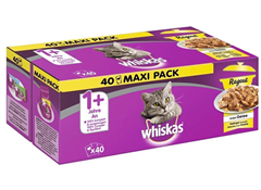 Bild zu Whiskas 1+ Katzennassfutter Ragout Geflügel Auswahl in Gelee, 40x85g (1 Packung) für 9,76€