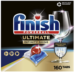 Bild zu Finish Ultimate Infinity Shine Spülmaschinentabs mit 160 Tabs für 15,99€