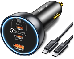 Bild zu Baseus Zigarettenanzünder USB C 160W, QC5.0 PD3.0 Kfz Ladegerät (100W + 30W + 30W) für 26,05€