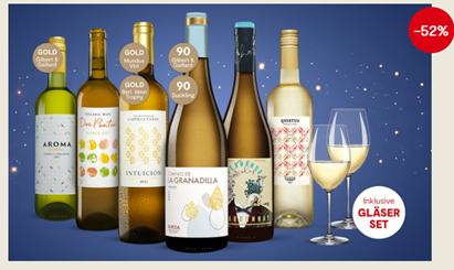 Bild zu Vinos Festwein Paket (6 Weine + 2 Schott Zwiesel Gläser) für 32,98€ + 15€ Gutschein ab 40€ für Neukunden