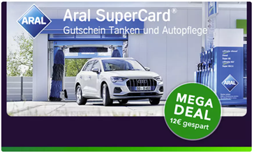 Bild zu 50€ Aral Tankkarte für 46€ oder 150€ SuperCard für 138€ (inkl. Kartenversand)