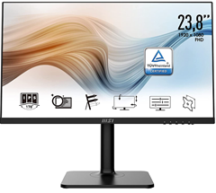 Bild zu [beendet] MSI Modern MD241PDE 24 Zoll Business Monitor, FHD (1920×1080), 75 Hz, IPS Panel, USB-C, Schwarz für 129€ (VG: 158,13€)