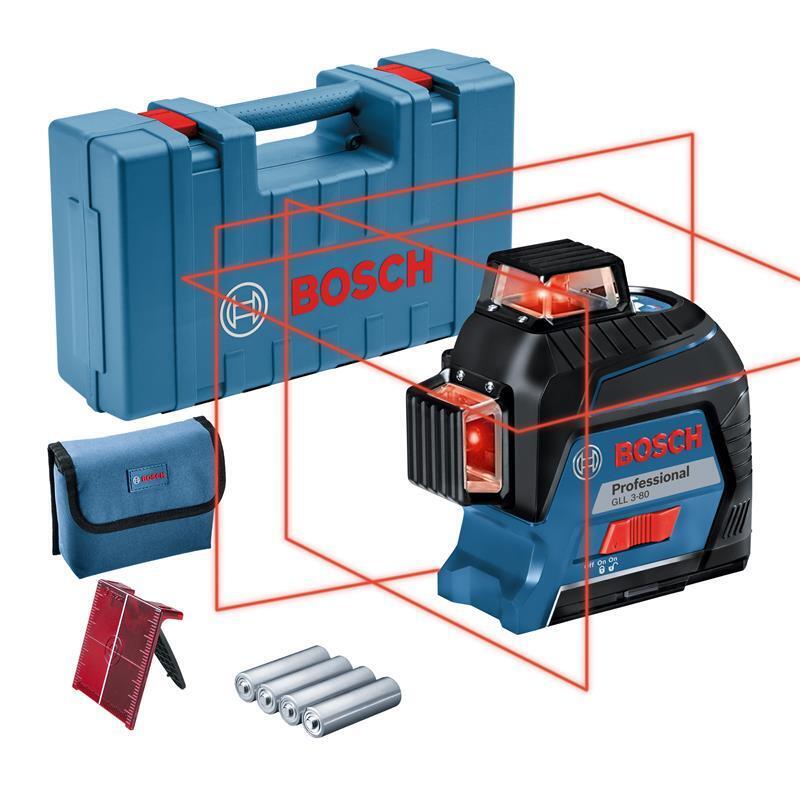 Bild zu Bosch Linienlaser Kreuzlinienlaser GLL 3-80 inklusive Koffer und Batterien für 249,90€ (Vergleich: 283,67€)