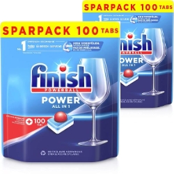 Bild zu 2 x 100er Pack Finish Power All in 1 Spülmaschinentabs für 18,18€ (VG: 34,17€)