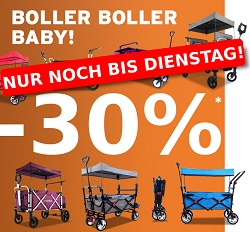 Bild zu Fuxtec: 30% Rabatt auf ausgewählte Bollerwagen, so z.B.: Strand-Bollerwagen FX-CTB800 mit Sonnendach für 242,20€ (Vergleich: 299€)