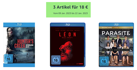 Bild zu Amazon: 3 Blu-rays für 18€ (über 500 Filme)