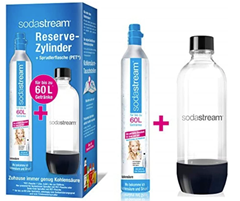 Bild zu SodaStream ReservePack- mit PET Flasche (1 CO2-Zylinder für 60L und 1L PET-Flasche) für 18,89€ (VG: 27,49€)