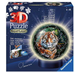 Bild zu Ravensburger 3D Puzzle 11248 – Nachtlicht Puzzle-Ball Raubkatzen – 72 Teile für 11,75€ (VG: 25,99€)