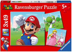 Bild zu Ravensburger Kinderpuzzle – 05186 Super Mario – Puzzle für Kinder ab 5 Jahren, mit 3×49 Teilen für 4€ (VG: 10,99€)