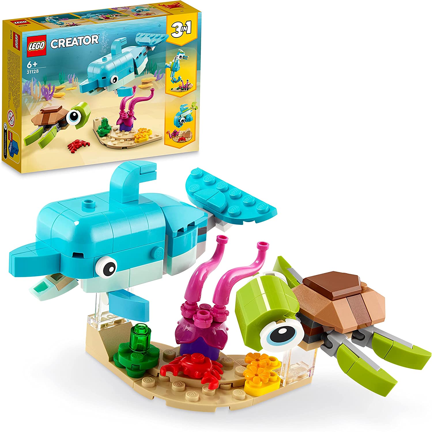 Bild zu Lego Creator 3-in-1 Delfin und Schildkröte (31128) für 6,99€ (Vergleich: 9,94€)