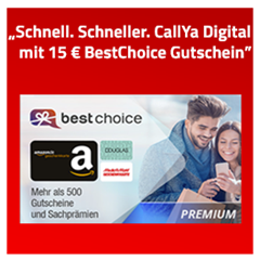 Bild zu Vodafone CallYa Digital (Allnet- & SMS-Flat, 15GB 5G/LTE) für 20€/30 Tage – monatlich kündbar + 15€ BestChoice Gutschein als Prämie