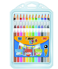 Bild zu BIC Kids Stifte Set: 12 Buntstifte, 12 Filzstifte ab 5 Jahren und 12 Malkreiden ab 30 Monaten für 7,39€