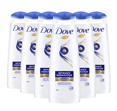 Bild zu 6er Pack Dove Haarshampoo Nutritive Solutions Intensiv Reparatur für strapaziertes Haar mit Keratin-Reparatur-System (6 x 250 ml) für 8,60€