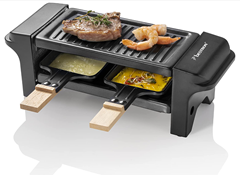 Bild zu Bestron Raclette für 1 bis 2 Personen, Mini Tischgrill mit zwei Pfännchen, zwei Holzschabern & zwei Untersetzern, 350 Watt für 13,68€ (VG: 17,67€)