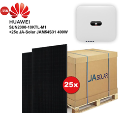 Bild zu [wieder da] Huawei Komplettanlage/Solaranlage Full Black 10KW mit 25 x JA-Solar PV-Modul (400W) und Huawei Wechselrichter für 3.999€ bei Selbstabholung nähe Bremen