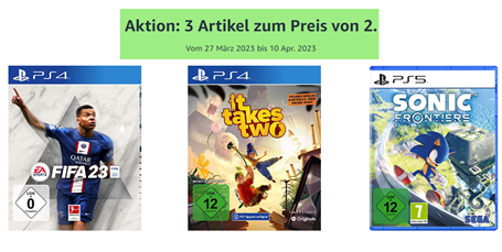 Bild zu Amazon: 3 Artikel (Games) zum Preis von 2.