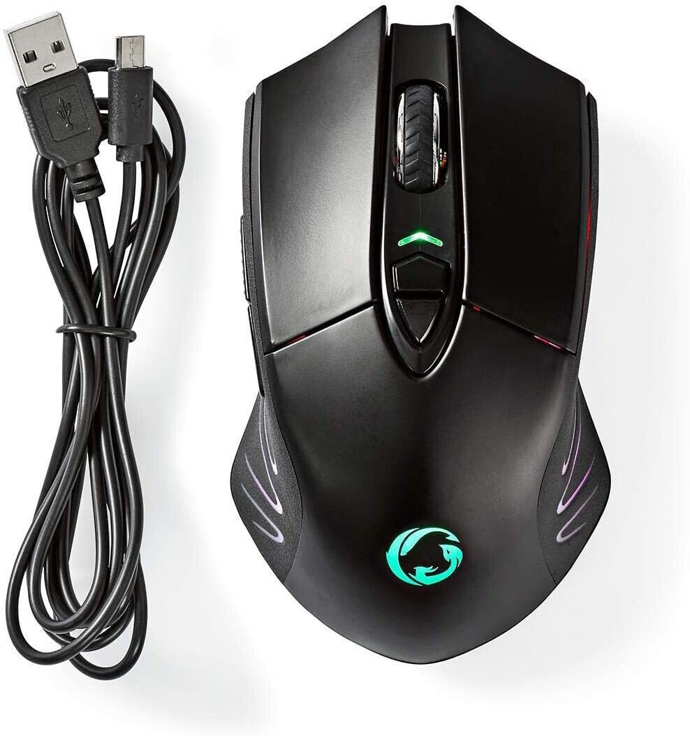 Bild zu Nedis Dual RGB Gaming Maus Wireless und Kabelgebunden für 14,99€ (Vergleich: 29,75€)