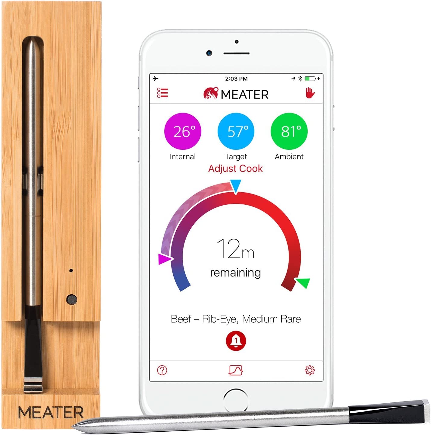 Bild zu Smartes Fleischthermometer Meater mit Bluetooth und WiFi für 84,95€ (Vergleich: 104€)