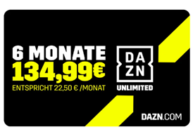 Bild zu [nur heute] DAZN UNLIMITED 6 Monate für 134.99€ (sonst 39,99€/Monat)