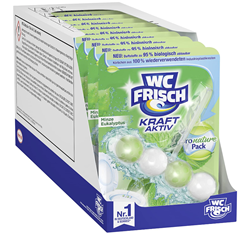 Bild zu WC FRISCH Kraft Aktiv Pro Nature Minze und Eukalyptus, WC-Reiniger und Duftspüler (10er Pack) für 11,22€