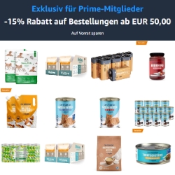 Bild zu Amazon: exklusiv für Prime Mitglieder 15% Rabatt auf eure Bestellung ab 50€ Bestellwert auf Aktionsartikel